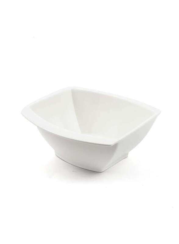 

Porceletta Ivory Porcelain Square Soup Bowl Meena Design 11.5 cm