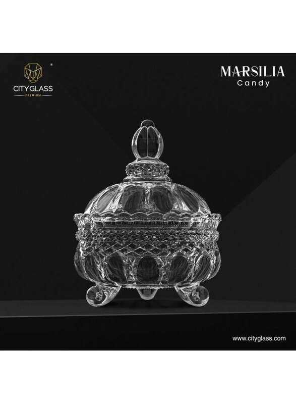 

City Glass Marseille Candy Bowl with Cover 1.1 Liter