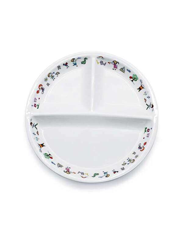 

Porceletta Ivory Porcelain Kids Divider Plate 9" 3 compartments