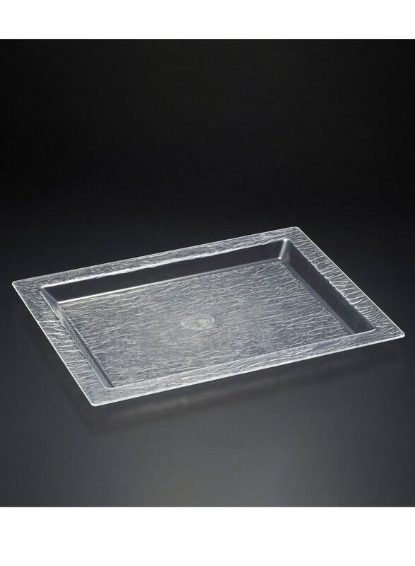 Vague Acrylic Serving Tray Bark Clear 46 cm