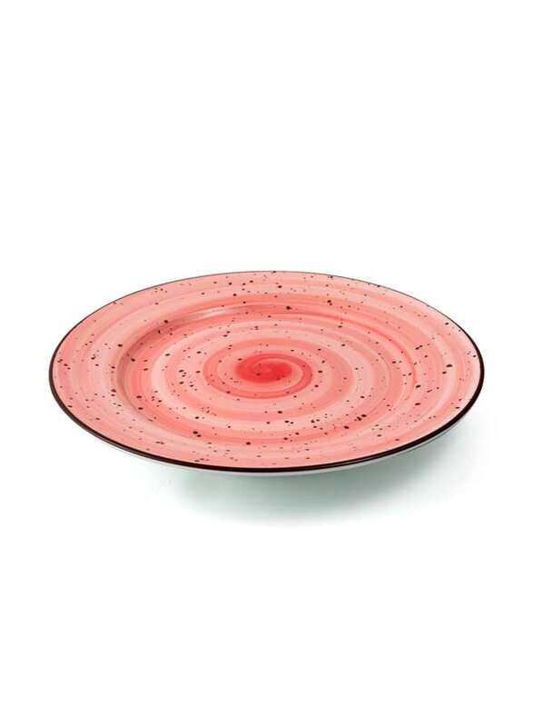 

Porceletta Red Color Glazed Porcelain Flat Plate 26 cm / 10