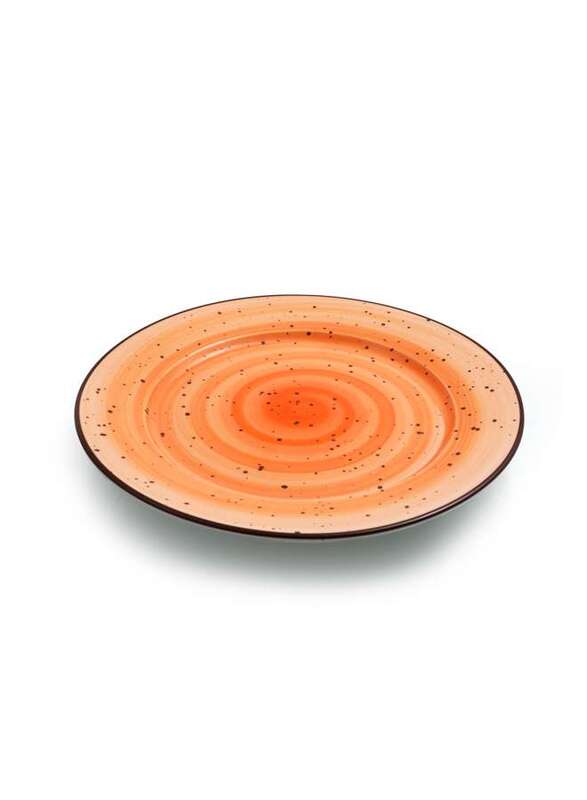 Porceletta Orange Color Glazed Porcelain Flat Plate 15.5 cm / 6"