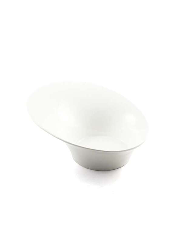 Porceletta Ivory Porcelain High-Low Bowl 25 cm