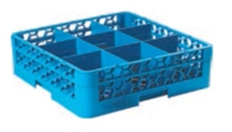 Jiwins Plastic 9-compartment Glass Rack Blue