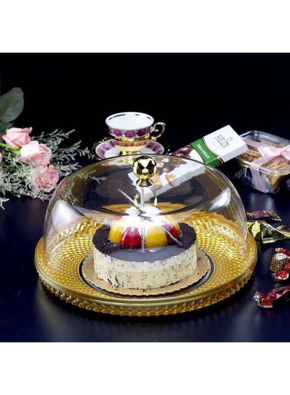 

Vague Acrylic Diamond Round Cake Set Gold 32.5 cm