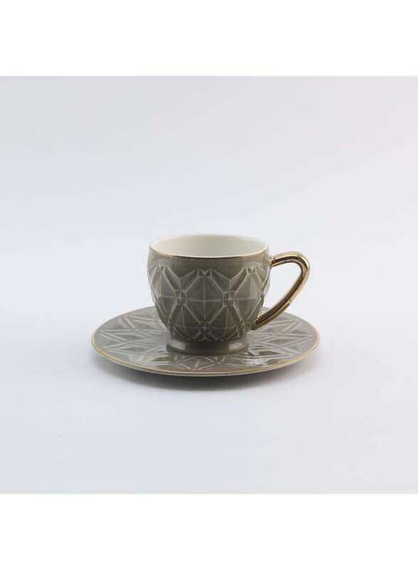 

Rose Porcelain Coffee Cup and Saucer 12 Pieces Set White 80 ml RS-1717