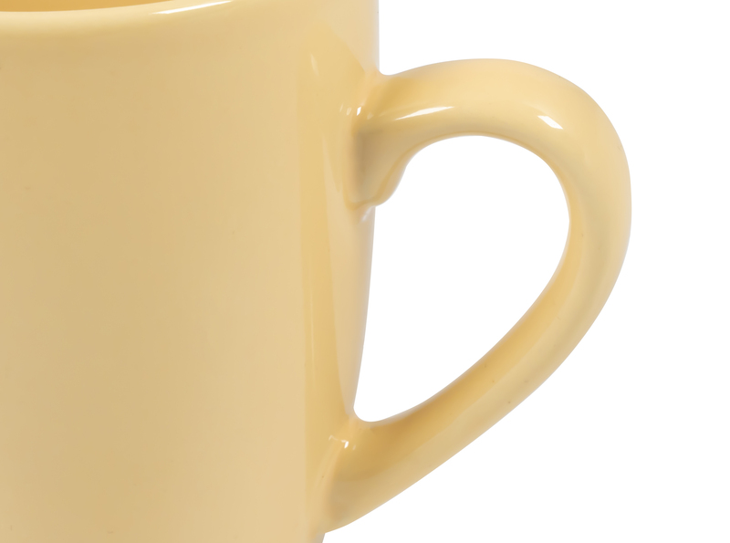 فنجان قهوة خزفي لون أصفر 360 مل