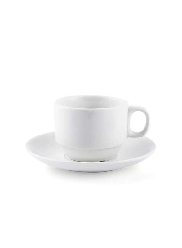 Porceletta Ivory Porcelain Coffee and Tea Cup & Saucer 80 ml