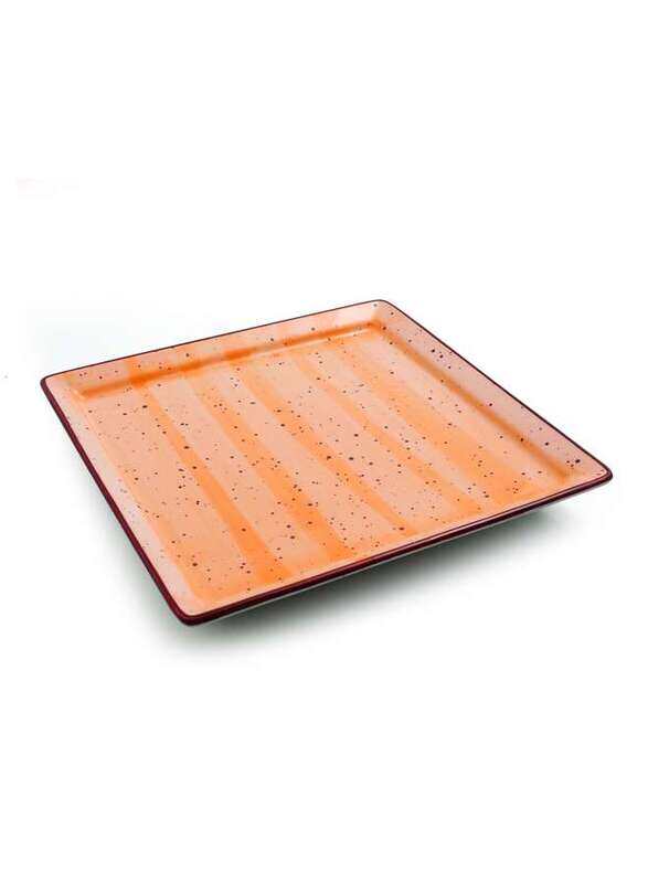 

Porceletta Orange Color Glazed Porcelain Square Plate 30 cm / 12