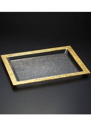 Vague Acrylic Serving Tray Bark Gold 56 cm