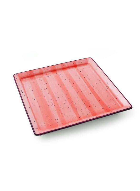 

Porceletta Red Color Glazed Porcelain Square Plate 26 cm / 14