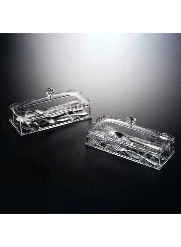 

Vague Acrylic Cutlery Holder with Cover 25.5 cm