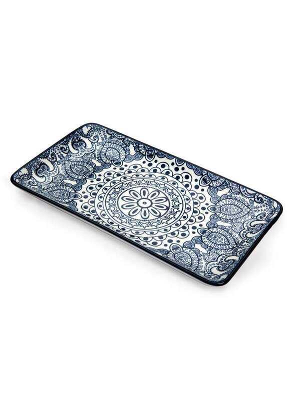 

Che Brucia Arabesque Blue Porcelain Rectangular Plate 22.5 cm / 9