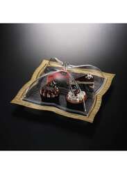 Vague Acrylic Square Dessert Serving Set Gold 40 cm