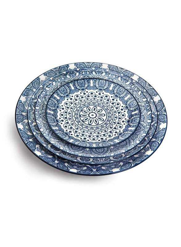 

Che Brucia Arabesque Blue Porcelain Round Plate 6.5