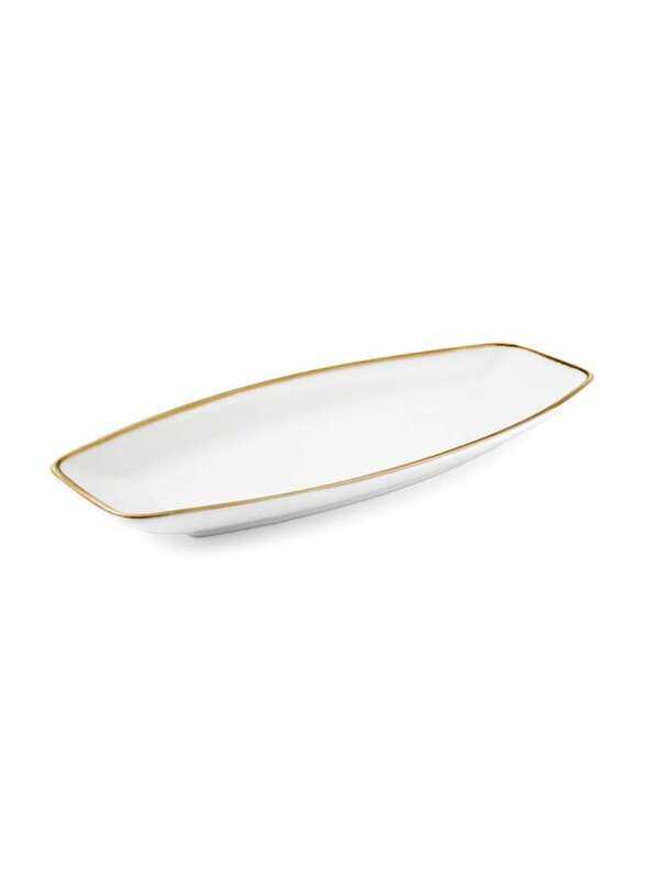 

Porceletta Ivory Mocha Porcelain Boat Shape Plate 12