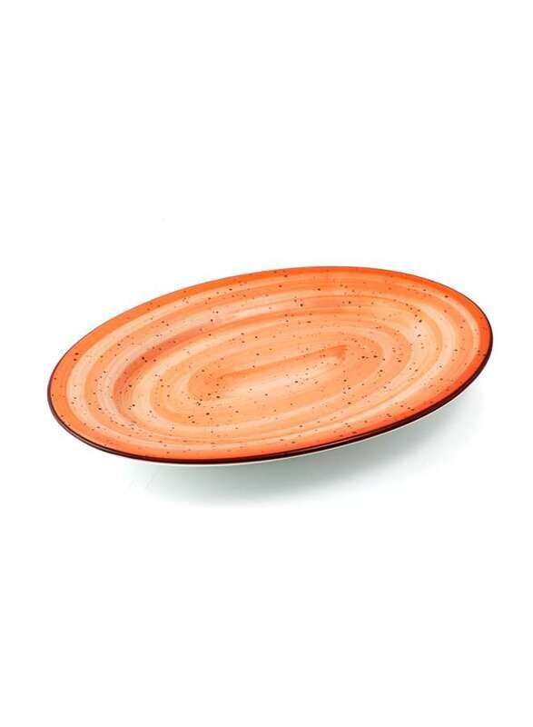 

Porceletta Orange Color Glazed Porcelain orange Oval Plate 30 cm / 12