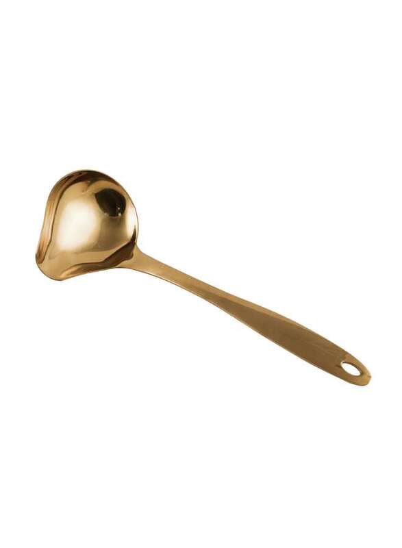 Vague Stainless Steel Gold Serving Spoon 24 cm
