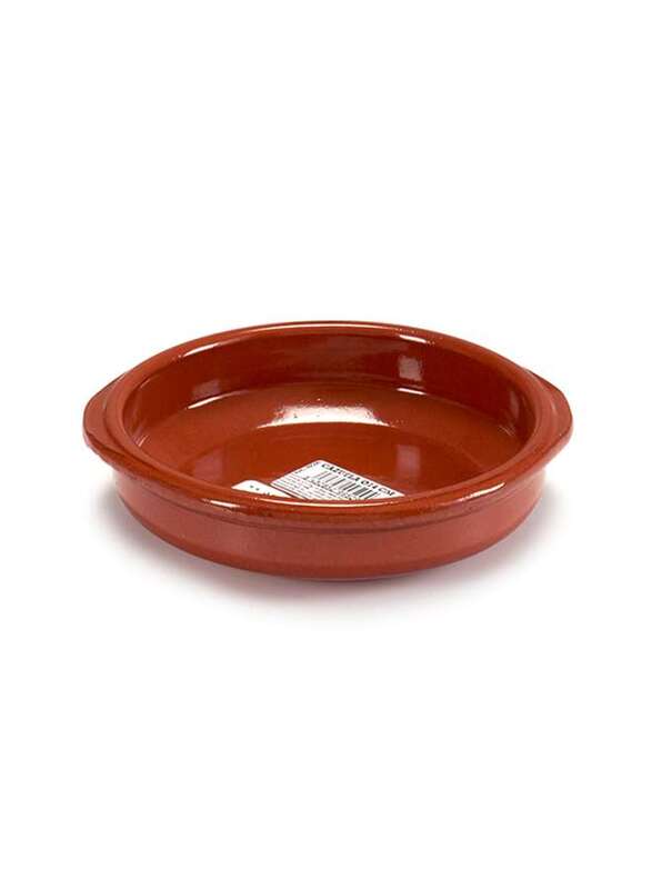 Arte Regal Brown Clay Round Deep Plate with Handle 14 cm