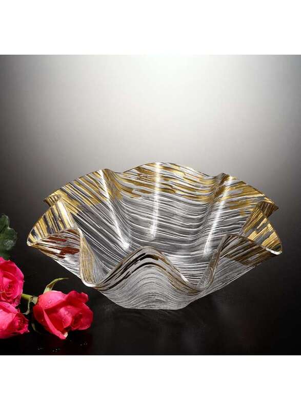 Vague Acrylic Flower Bowl Golden 27 cm