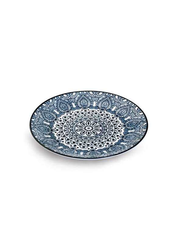 

Che Brucia Arabesque Blue Porcelain Round Plate 8