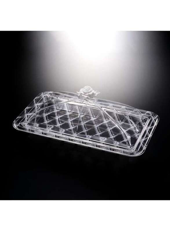 

Vague Acrylic Rectangular Serving Set 54 cm White Design