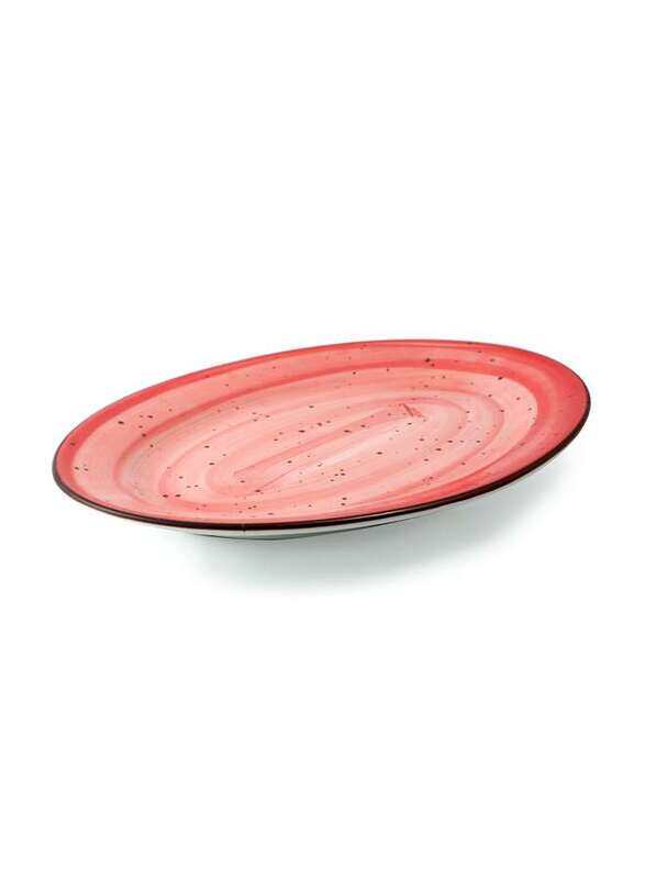 

Porceletta Red Color Glazed Porcelain Oval Plate 30 cm / 12
