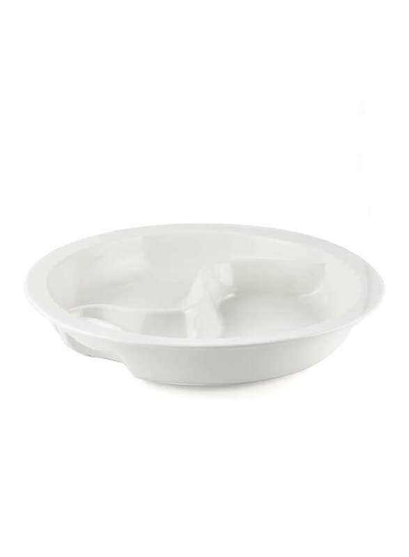 

Porceletta Ivory Porcelain Insert For Chafing Dish Round with Divider