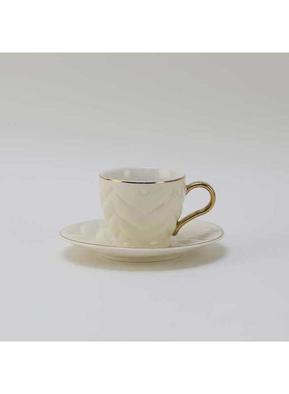 

Rose Porcelain 12 Piece Coffee Cup and Saucer Set White 80 ml RS-1919