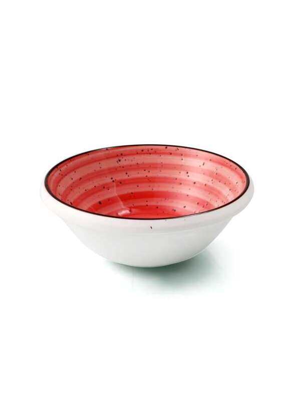 

Porceletta Red Color Glazed Porcelain Mezza & Salad Bowl 6