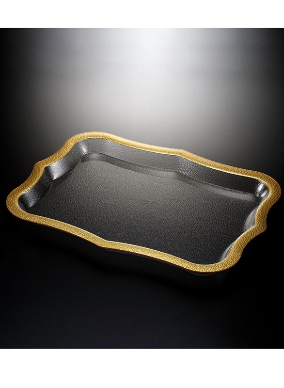 Vague Acrylic Traditional Tray Golden Rim 60 cm