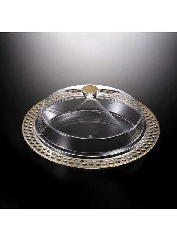 

Vague Acrylic Dessert Serving Set Round with Gold Design M