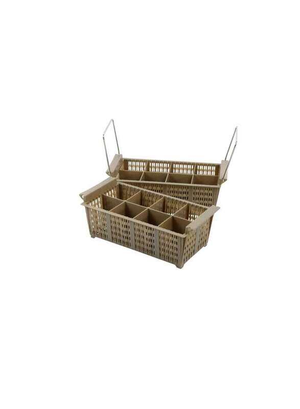 

Vague Plastic 08 compartment Cutlery Basket without Handle Beige