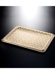 Vague Acrylic Traditional Tray White with Gold Lines 50 cm