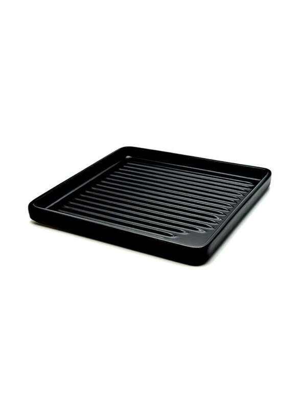 Che Brucia Porcelain Black Direct Fire Square BBQ Platter 24 cm