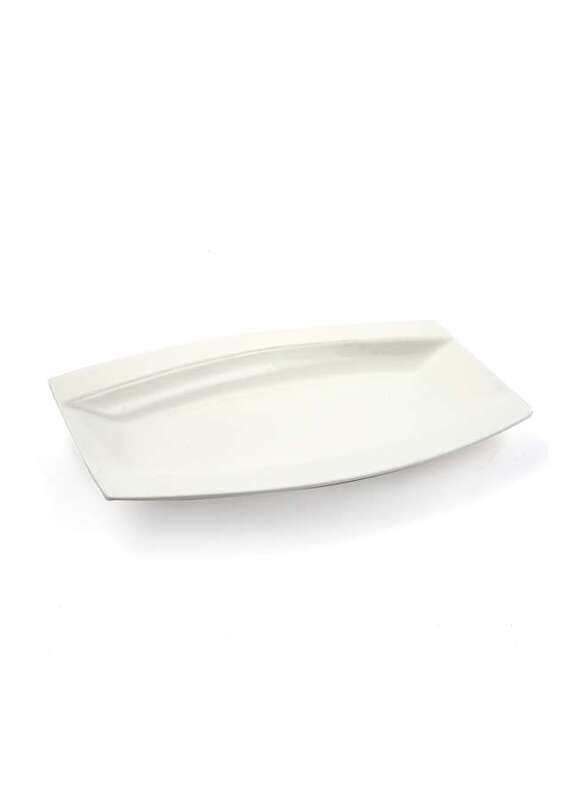 

Porceletta Ivory Porcelain Rectangular Soup Plate Meena Design 22.5 cm / 9