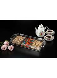Vague Acrylic Laser Serving Tray with 3 Compartment 39 cm