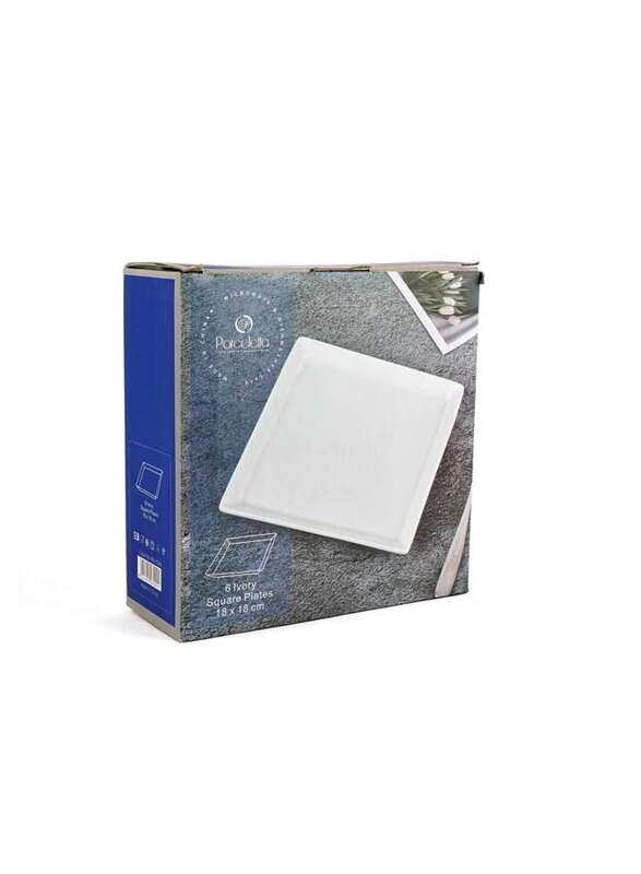 

Porceletta Ivory Porcelain 6 Piece Square Plates Set 18 cm / 18