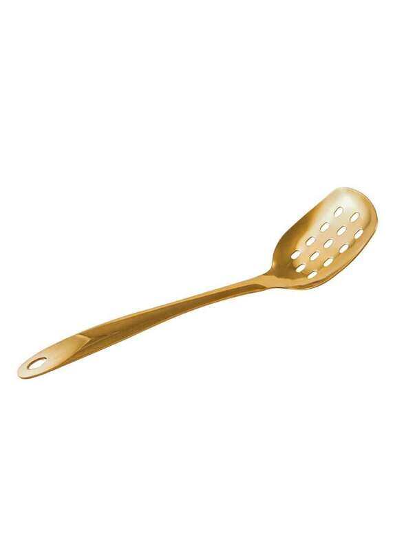 

Vague Stainless Steel Gold Serving Spoon with Hole 25 cm