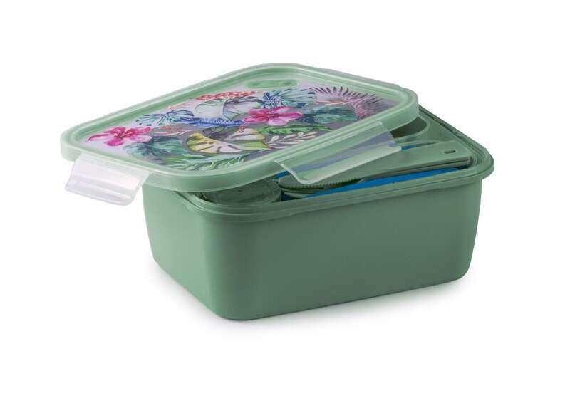 Snips Snipslock Hawaii Rectangular Lunchbox 1.5 Liter with Ice Pack Cooler