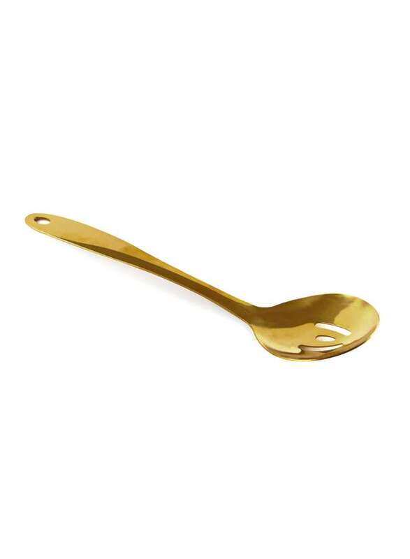 

Vague Stainless Steel Gold Serving Spoon with Hole 26 cm