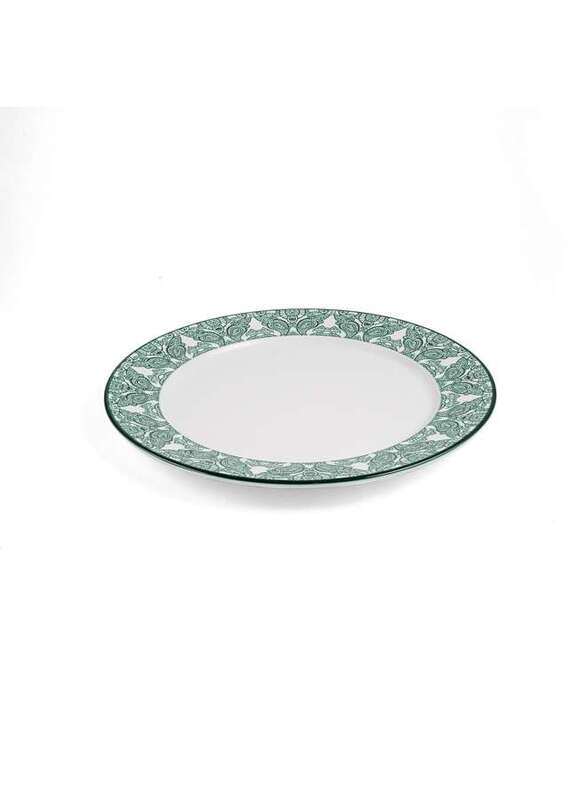 Che Brucia Arabesque Green Porcelain Flat Plate 30 cm / 12"