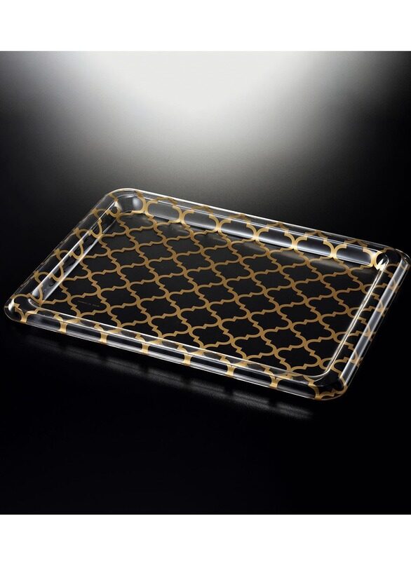 

Vague Acrylic Traditional Tray Clear with Gold 75 cm