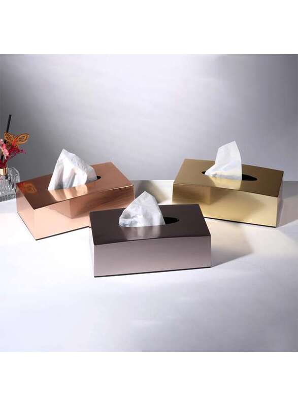 صندوق مناديل ورقية من الأكريلك بتصميم معدني