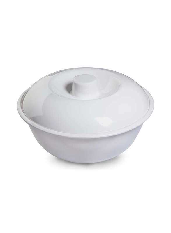 Vague Melamine Soup Bowl with Lid 10"