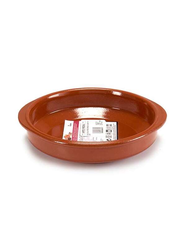 Arte Regal Brown Clay Round Deep Plate with Handle 18 cm
