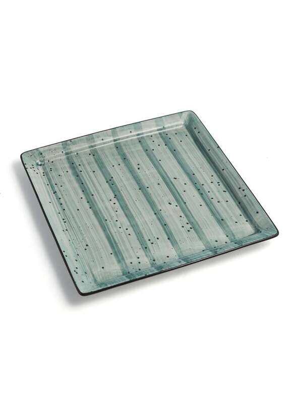

Porceletta Green Color Glazed Porcelain Square Plate 26 cm / 11