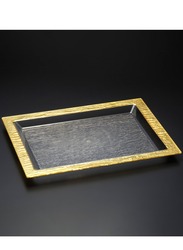 Vague Acrylic Serving Tray Bark Gold 46 cm