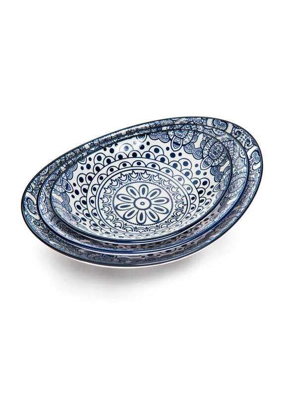 

Che Brucia Arabesque Blue Porcelain Oval Bowl 15 cm / 6