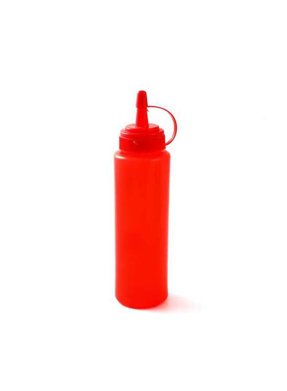 Red Plastic Squeezer Red 240 ml with Lid